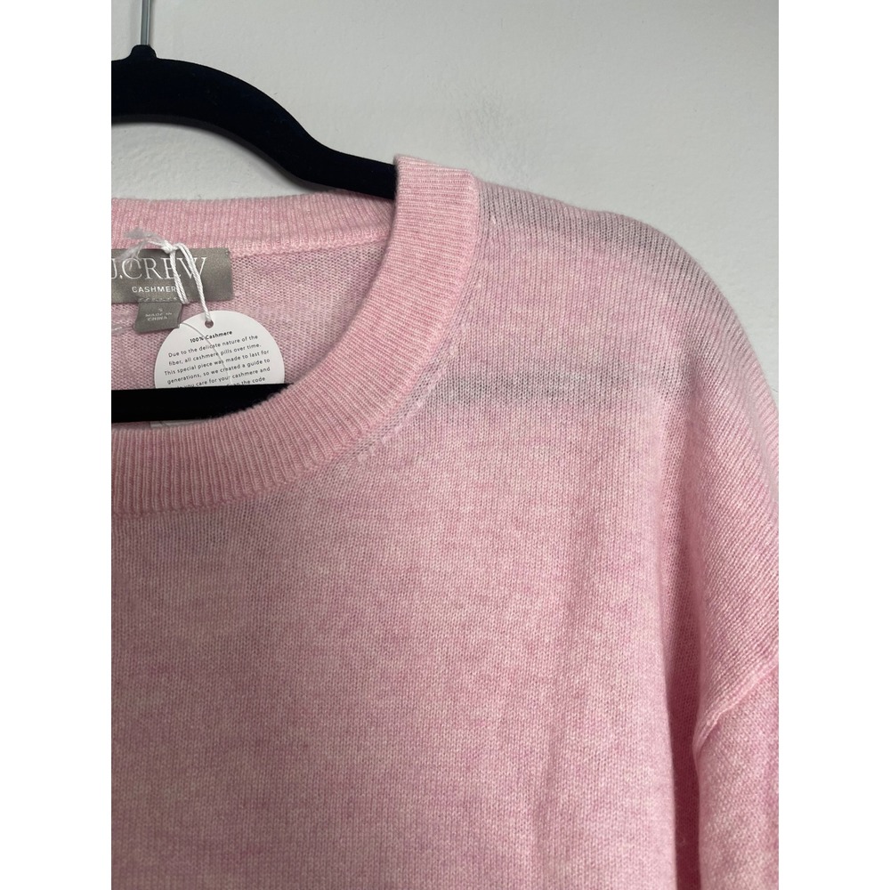 J.CREW Cashmere Relaxed Crewneck Sweater Small Pink‎ NEW Luxury Soft Cozy CB905 - Picture 3 of 10